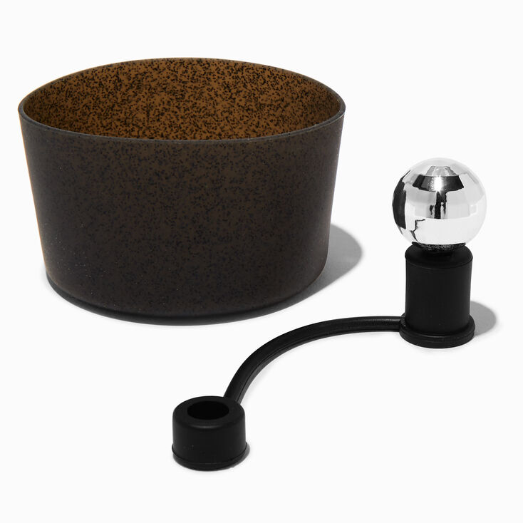 Black Boot &amp; Disco Ball Straw Cover Water Bottle Set - 2 Pack,