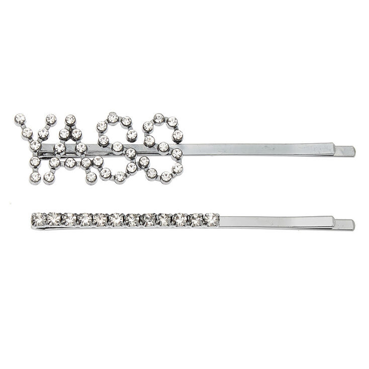 Silver Yass Crystal Hair Pins - 2 Pack,