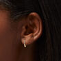 Boucles d&rsquo;oreilles huggies avec strass 10&nbsp;mm en titane couleur dor&eacute;e - Collection C Luxe,