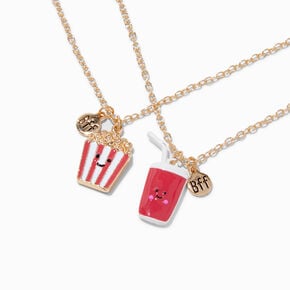 Colliers &agrave; pendentifs soda et popcorn Movie Time Best Friends - Lot de 2,