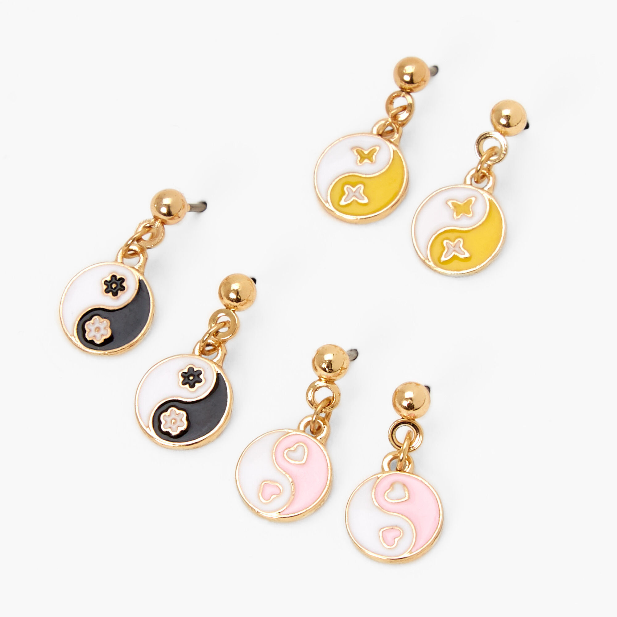Yin yang cheap earrings gold