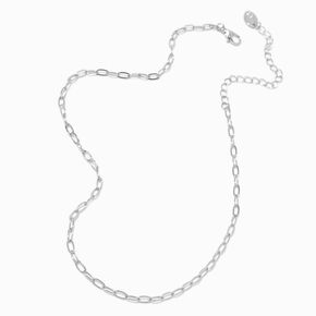 Silver-tone Small Paperclip Chain Necklace,
