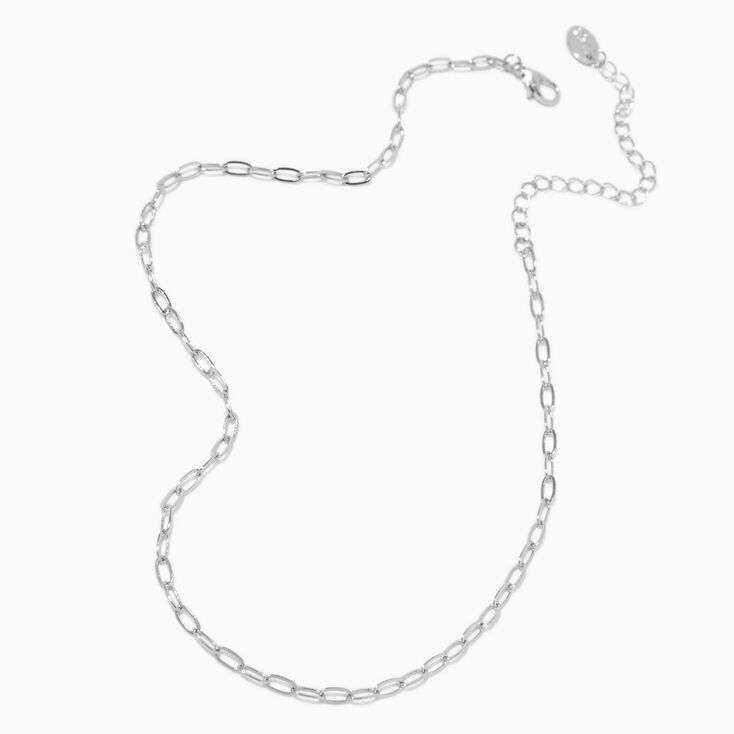 Silver-tone Small Paperclip Chain Necklace,