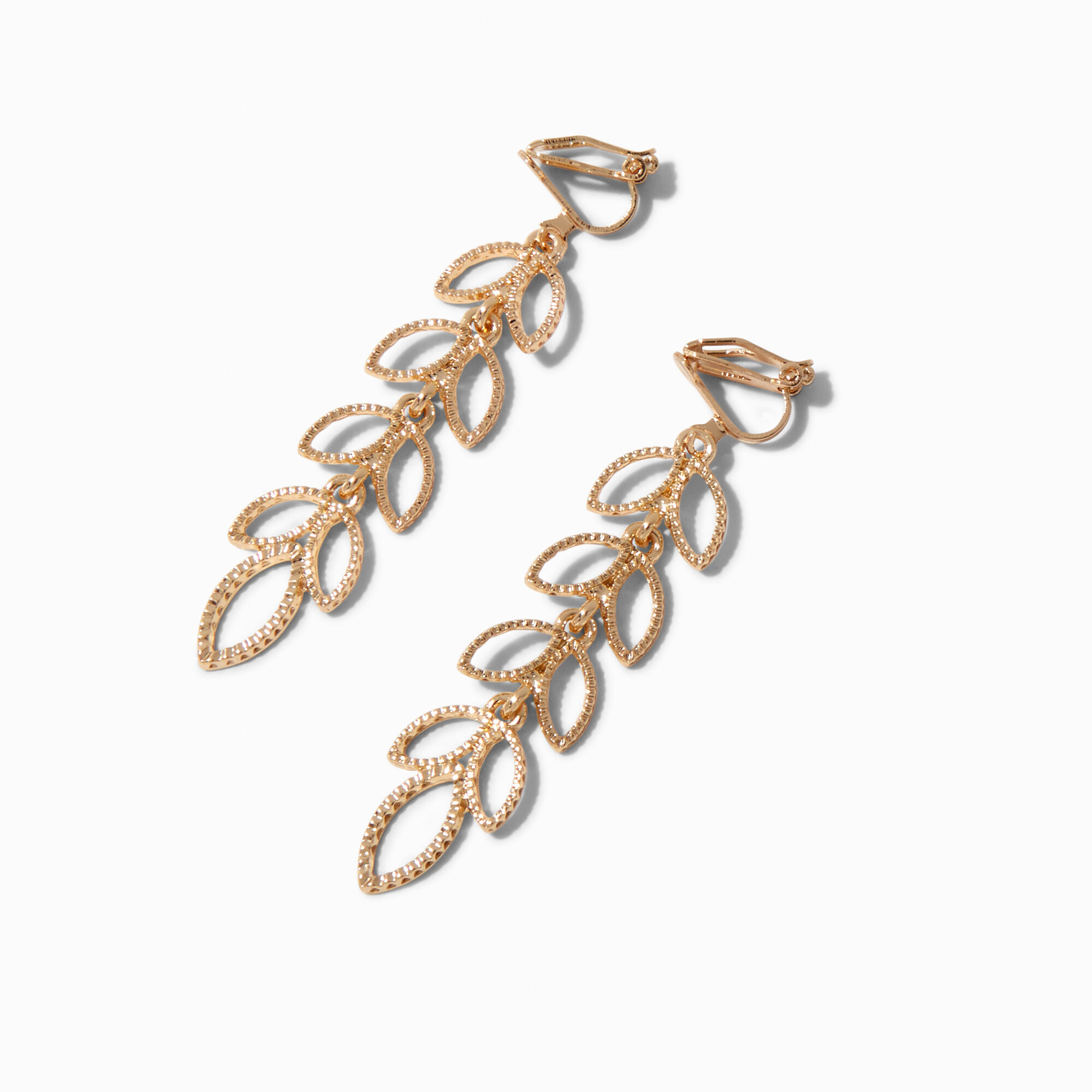 Gold clip on best sale dangle earrings