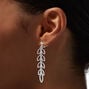 Silver-tone Bubble Leaf 2&quot; Clip-On Drop Earrings,