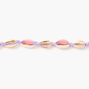 Purple Tie Dye Cowrie Shell Choker Necklace - Gold,