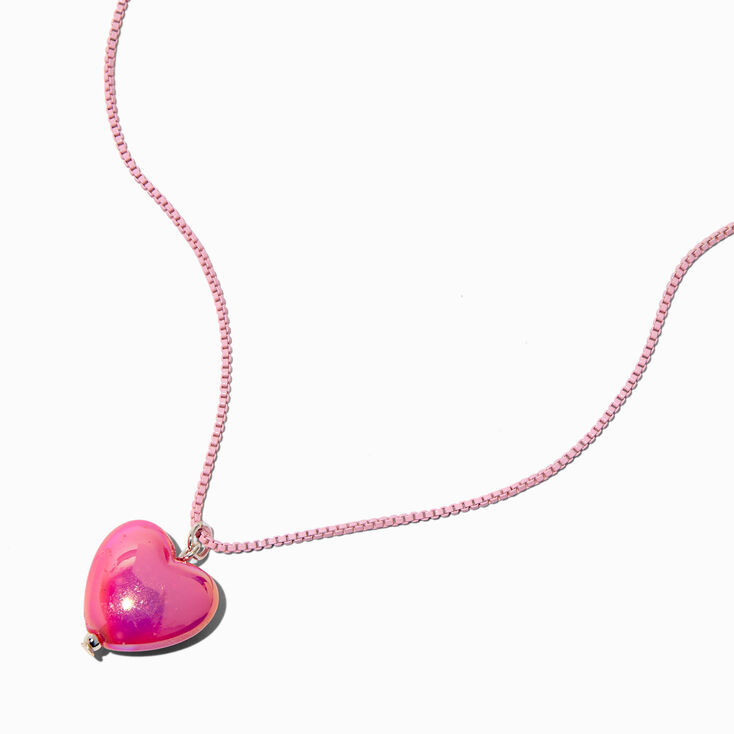Pink Heart Pendant Necklace,