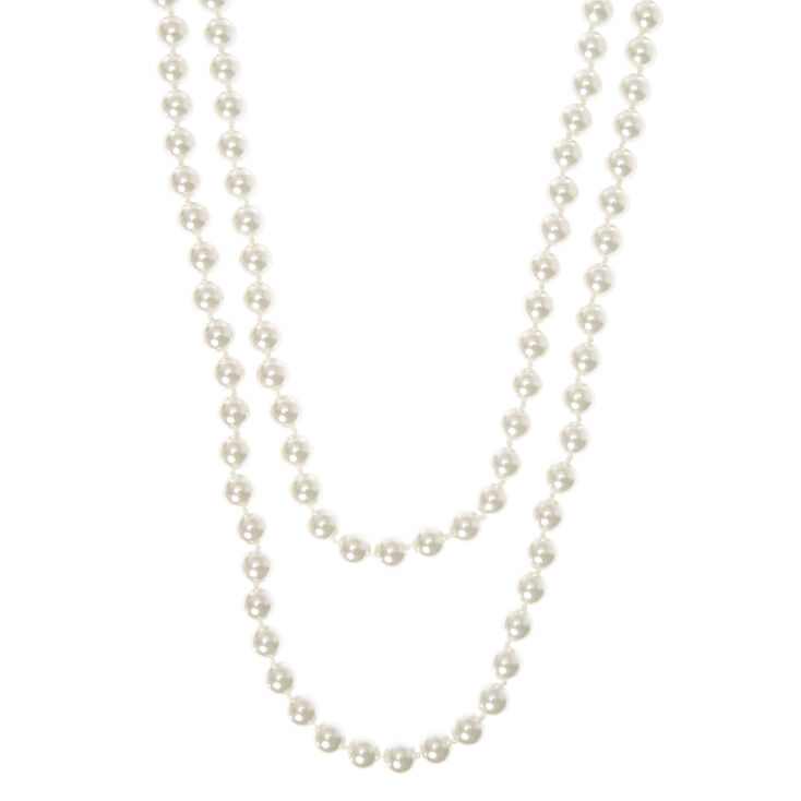 Long collier perl&eacute; - Couleur ivoire,