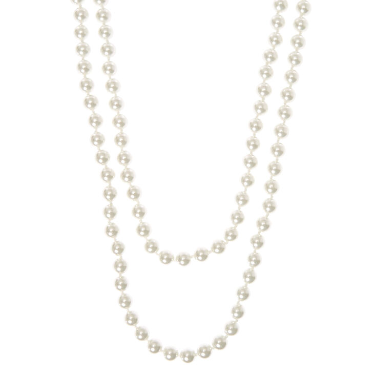 Long collier perl&eacute; - Couleur ivoire,