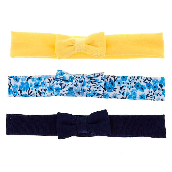 Claire&#39;s Club Floral Bow Headwraps - Navy, 3 Pack,
