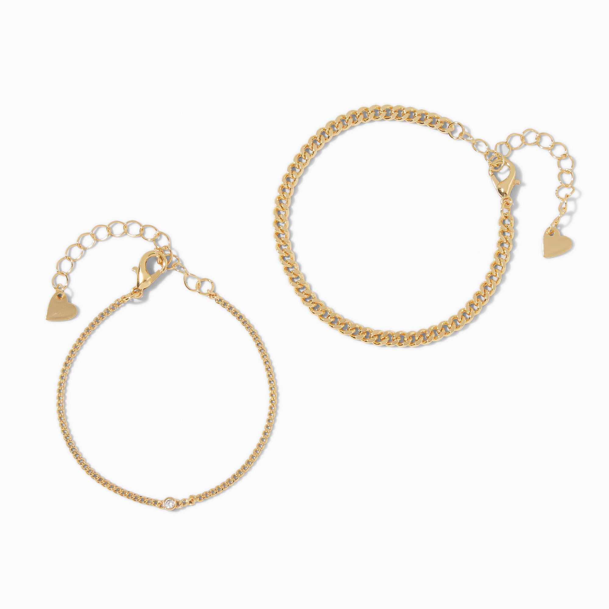 View Claires Tone ChainLink Bracelet Set 2 Pack Gold information