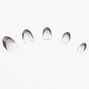 Black French Stiletto Press On Vegan Faux Nail Set - 24 Pack,