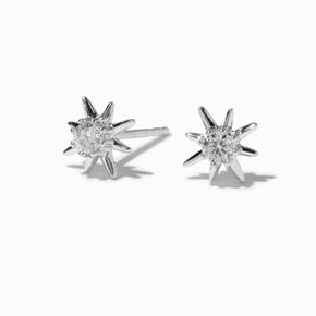 C LUXE by Claire&#39;s Sterling Silver 1/10 ct. tw. Laboratory Grown Diamond Star Burst Stud Earrings,