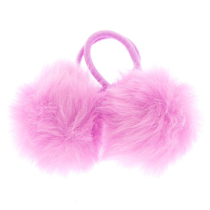 Pom Pom Hair Ties - Purple, 2 Pack | Claire's