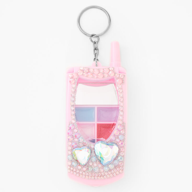 Pink Heart Bling Flip Phone Lip Gloss Set,
