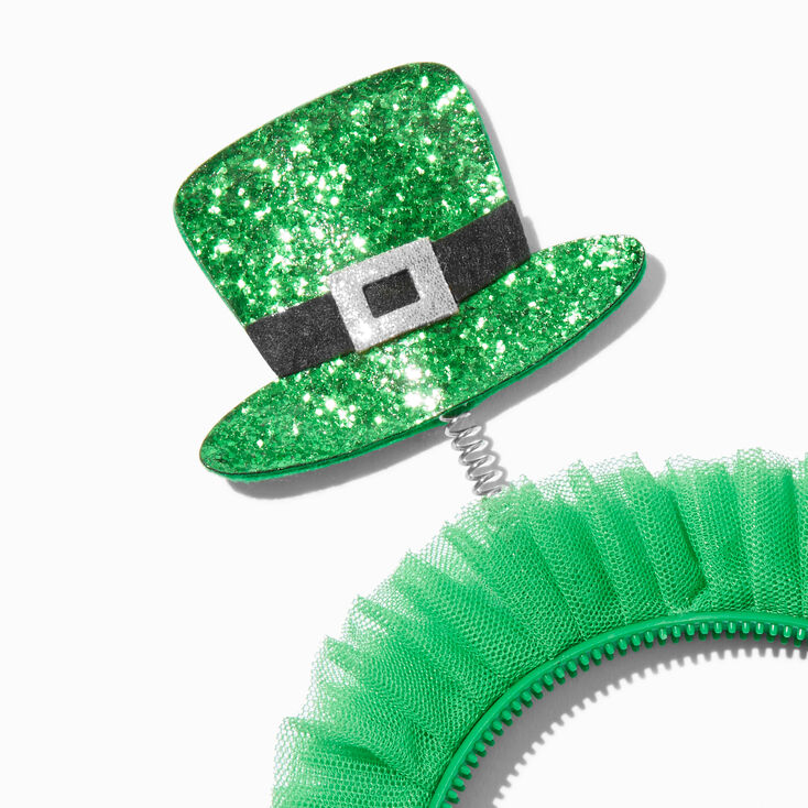 Serre-t&ecirc;te &agrave; antennes chapeau de leprechaun Saint-Patrick,