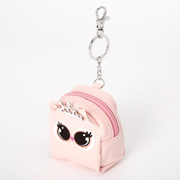 Claire's Porte-clés mini sac à dos Pénélope le hibou - Rose