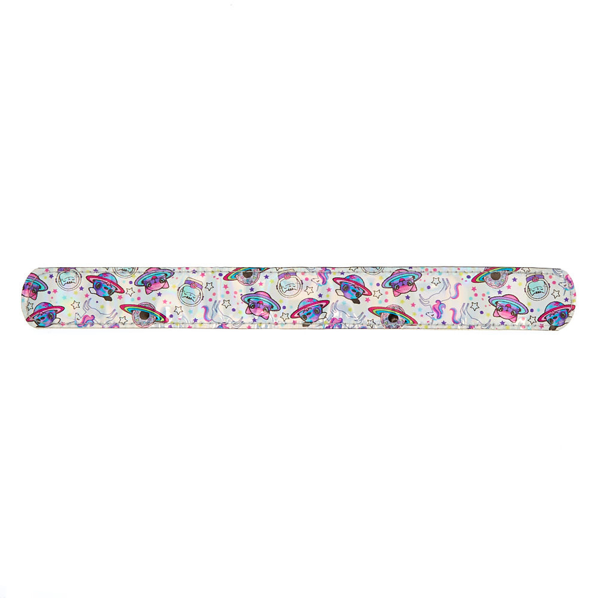 Holographic Astro Animal Slap Bracelet - Silver | Claire's Holographic Astro Animal Slap Bracelet - Silver | Claire's