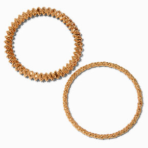 Gold-tone Bangle Stretch Bracelets - 2 Pack,