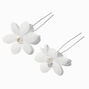 White Flower Chiffon Hair Pins - 2 Pack,
