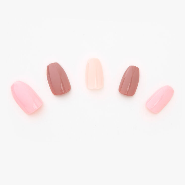 Faux ongles ballerine diff&eacute;rentes couleurs nude - Lot de 24,