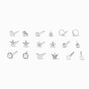 Silver Pearl Floral Mixed Stud Earrings - 9 Pack,