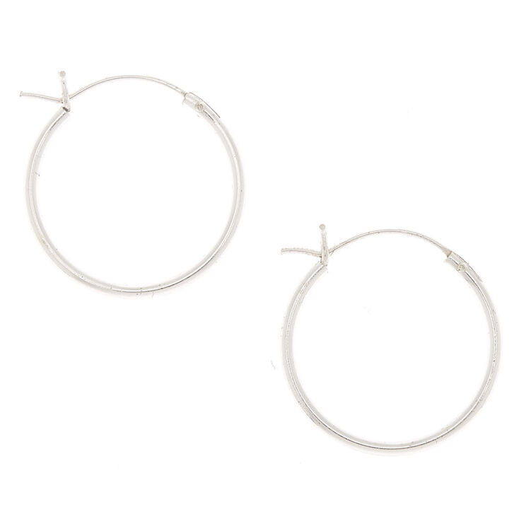 Sterling Silver 18MM Hoop Earrings,