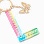 Butterfly &amp; Rainbow Initial Keychain - L,