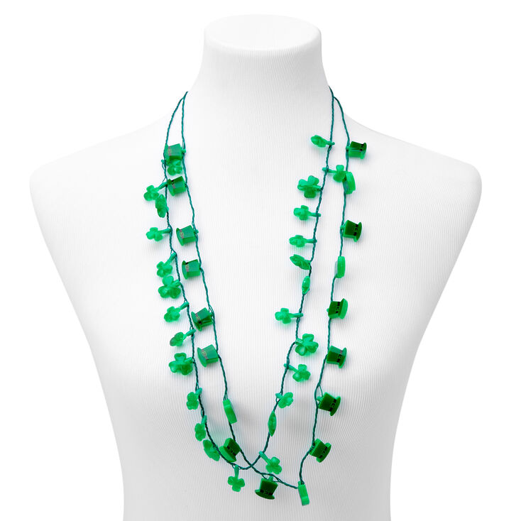 Shamrock Light-Up Necklaces - Green, 2 Pack,