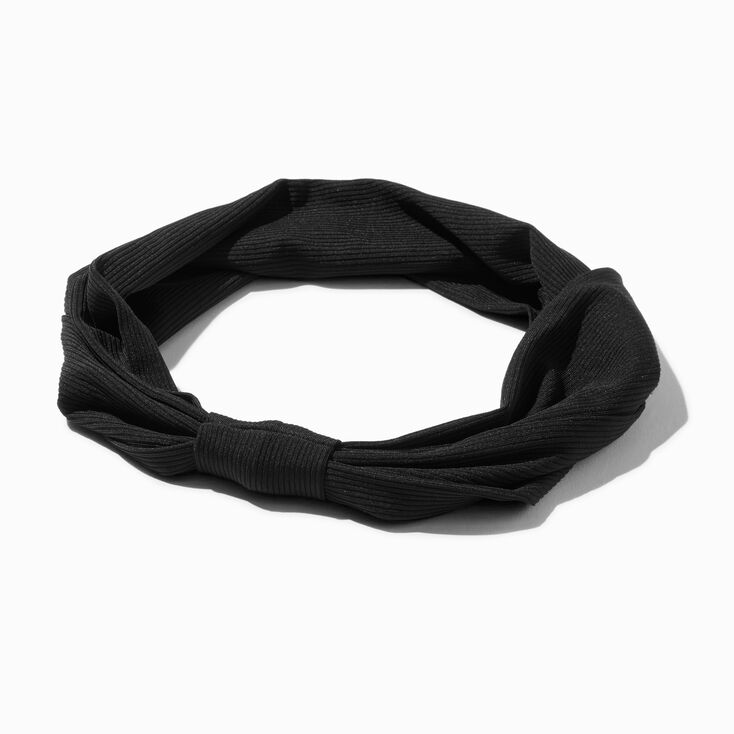 Wide Knotted Headwrap - Black,