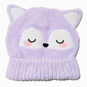 Claire&#39;s Club Lilac Fox Beanie,