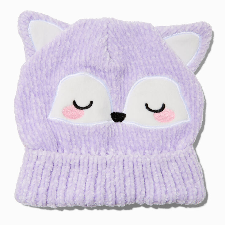 Claire&#39;s Club Lilac Fox Beanie,