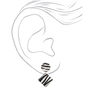 Silver 2&quot; Fuzzy Zebra Drop Earrings,