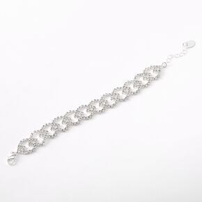 Silver Rhinestone Lemon Chain Bracelet,