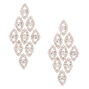 Rose Gold Glass Rhinestone 2.5&quot; Chandelier Earrings,