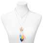 Peace Daisy Feathers Multi Strand Chain Necklace,