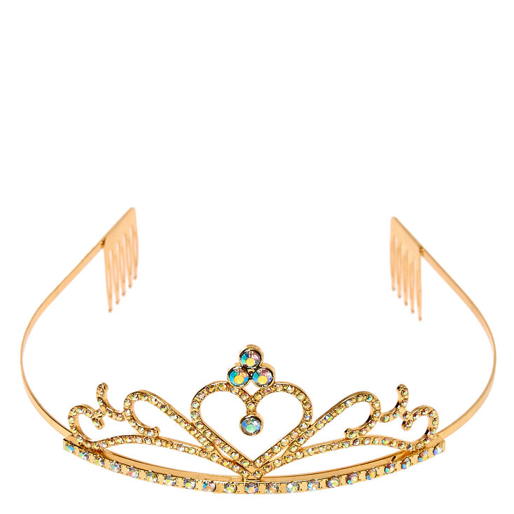 Claire's Club Heart Tiara - Gold | Claire's US