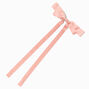 Barrette &agrave; n&oelig;ud &agrave; pans extra longs rose tendre,