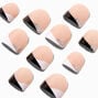 Claire&#39;s Club Black &amp; White Glitter French Tip Vegan Press On Faux Nail Set - 10 Pack,