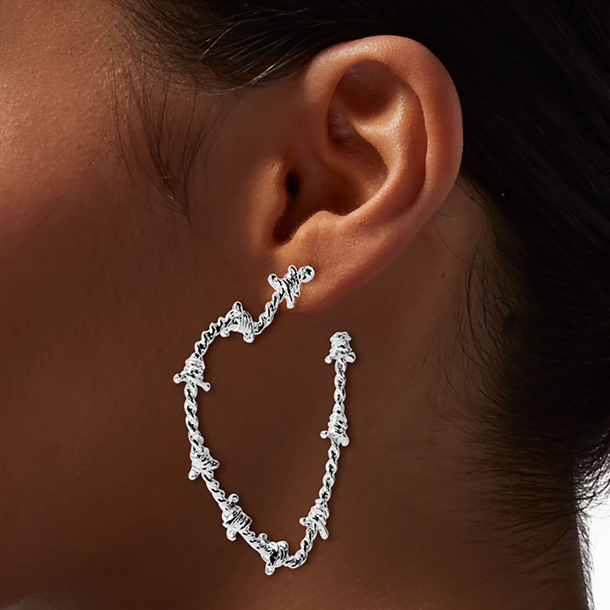Claire's heart hoop earrings hotsell