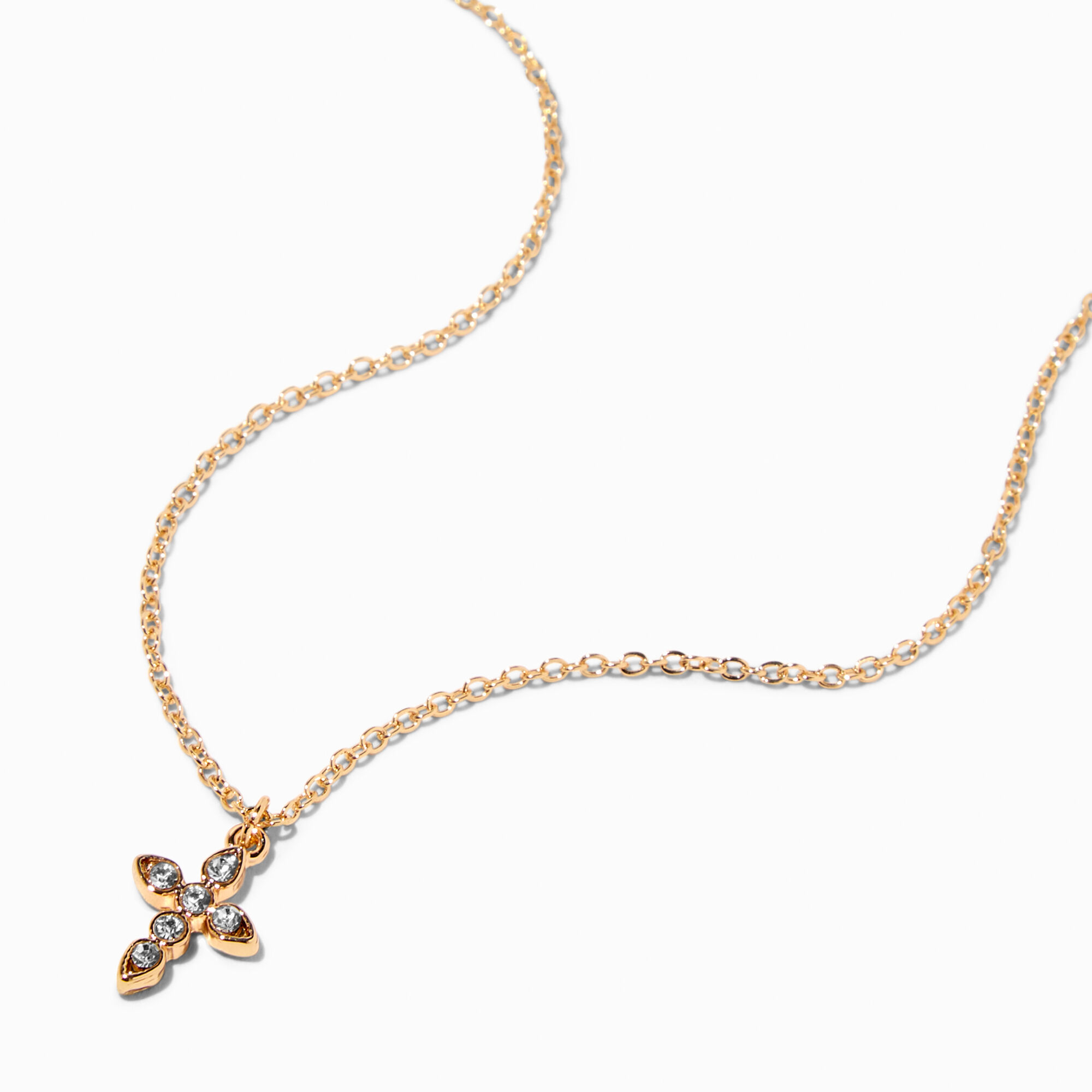 Crystal Cross Necklace - Gold - Ynez Project