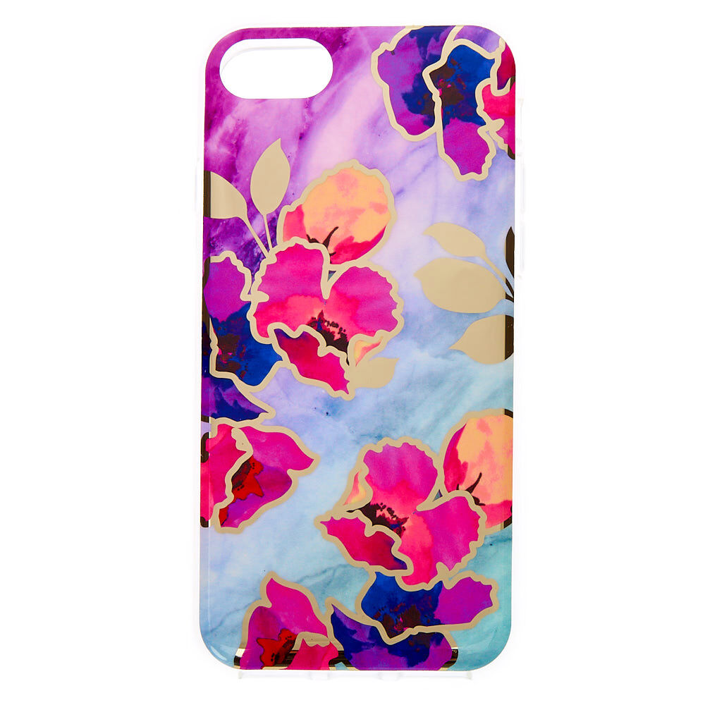 Floral Marble Protective Phone Case - Fits iPhone 6/7/8/SE,