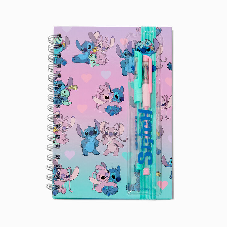 Disney Stitch Claire&#39;s Exclusive BFF Pen Set &amp; Spiral Notebook,