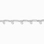 Silver Paperclip Chain Cubic Zirconia Bracelet,