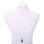 Gold Spin Stone Long Pendant Necklace,