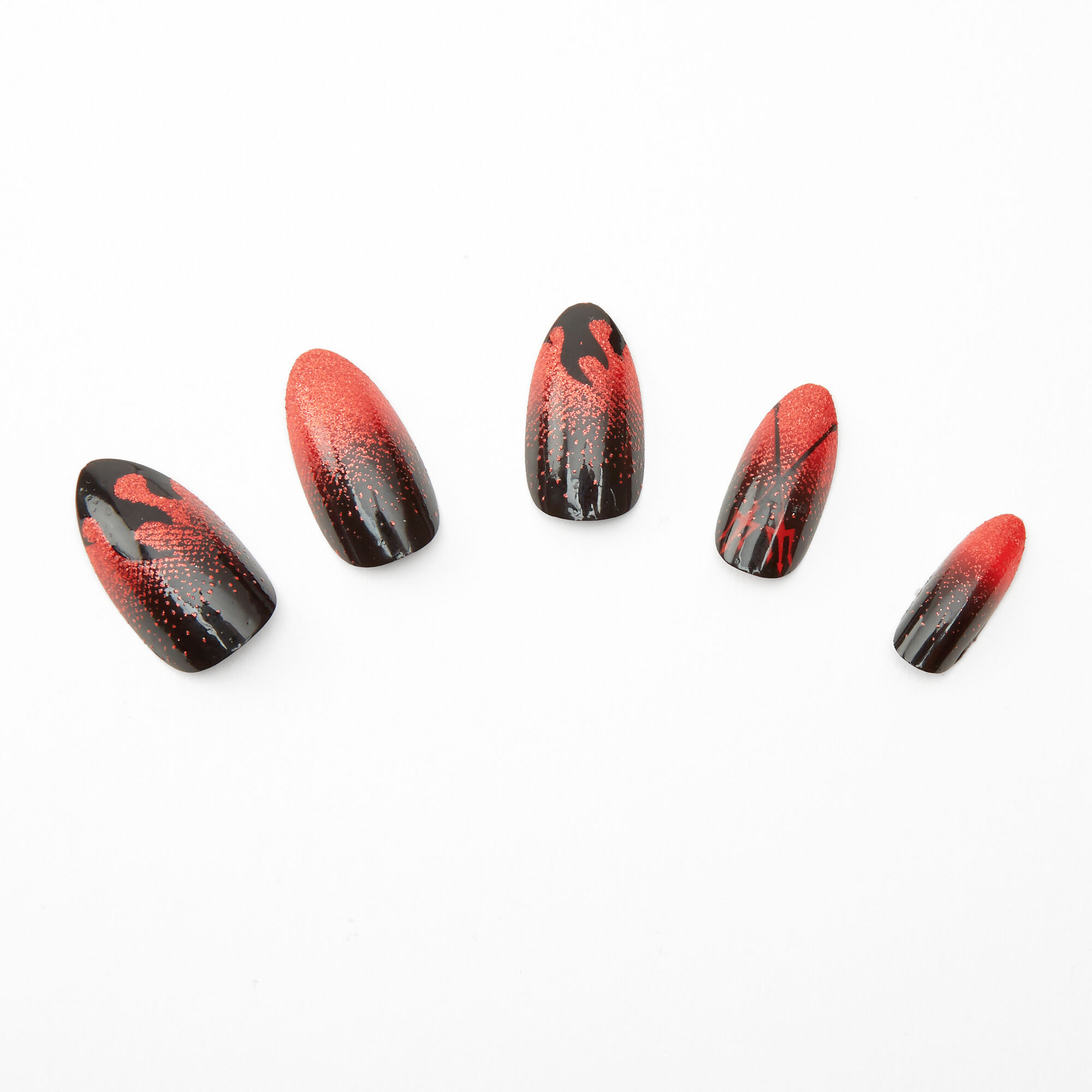 Devil Flames Stiletto Faux Nail Set Red 24 Pack Claire S