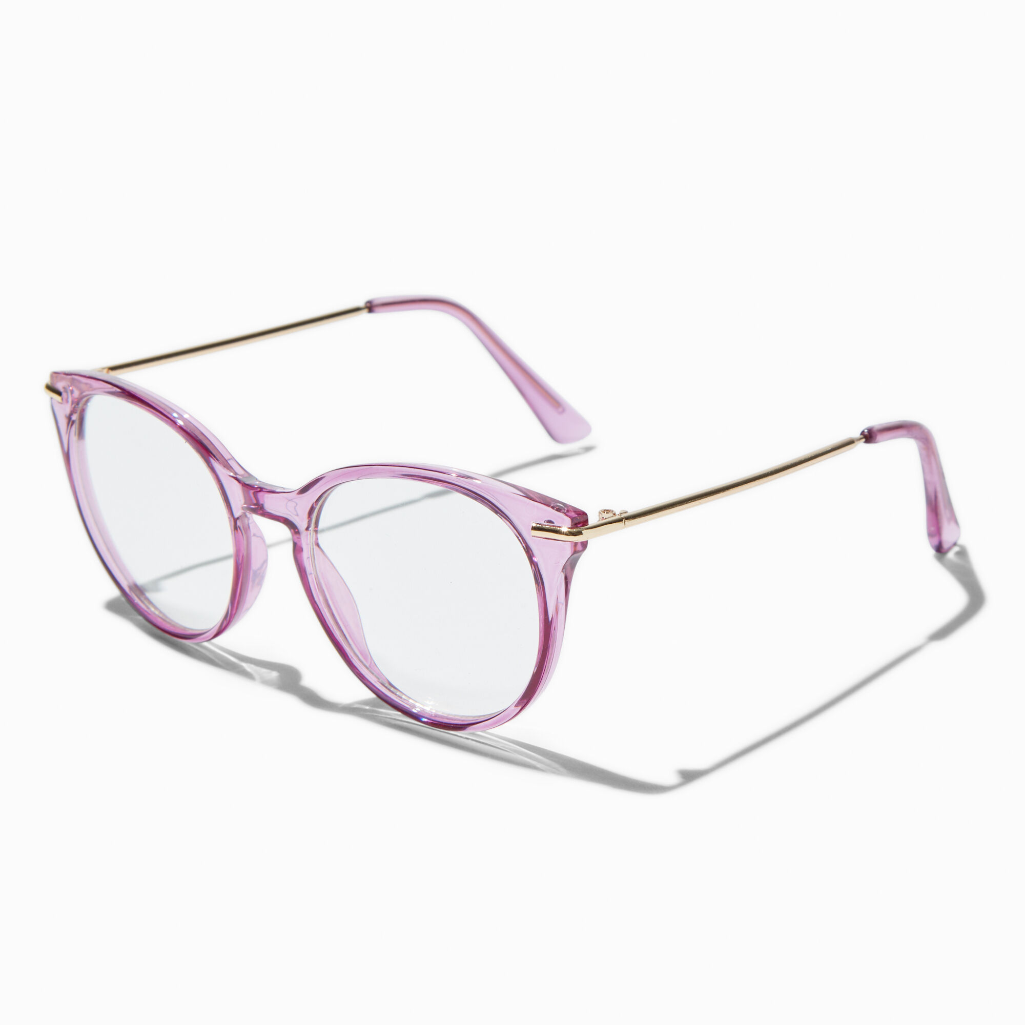 View Claires Translucent Violet Round Clear Lens Frames information