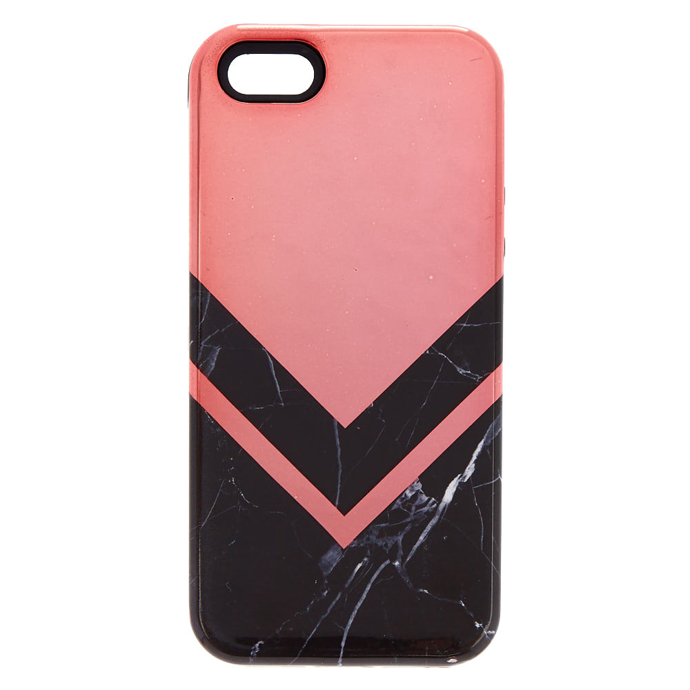 Black Marble Geometric Protective Phone Case - Fits iPhone 5/5S/5SE,