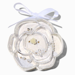 Claire&#39;s Club Special Occasion Rose Silver-tone Rings - 5 Pack,
