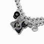 Best Friends Black Glitter Cat Beaded Stretch Bracelets - 2 Pack,